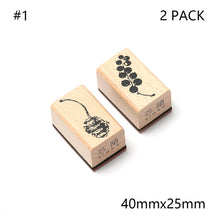 Natural Wood Stamps - Plants and floral