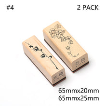 Natural Wood Stamps - Plants and floral