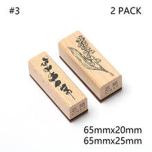 Natural Wood Stamps - Plants and floral