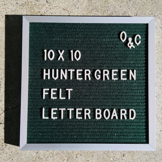 10x10 Hunter Green Felt Letter Board